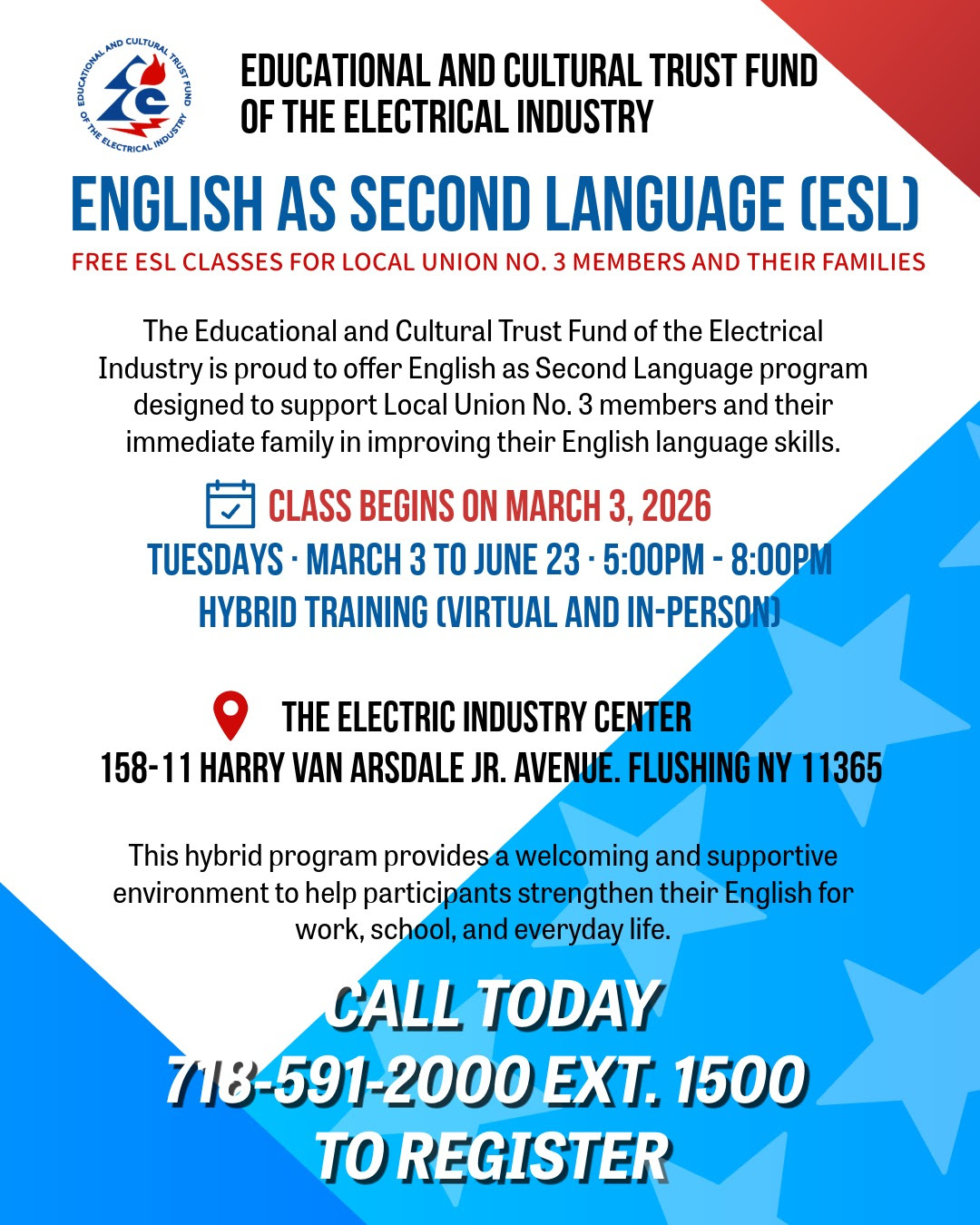 ESL Class for Local 3 Members and Family | Local Union No. 3 IBEW